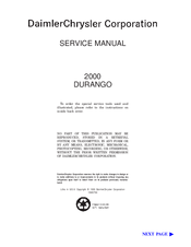 Dodge 2000 DURANGO Service Manual