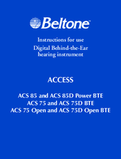 Beltone FORCE FRC 95 Instructions For Use Manual
