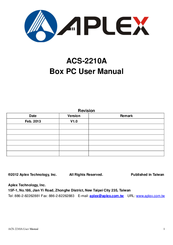 Aplex ACS-2210A User Manual
