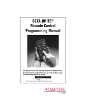 Adaptive Beta-Brite Programming Manual