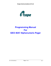 Scope GEO 40A7 Programming Manual