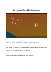 Time2 4.4 Kit Kat Android tablet User Manual