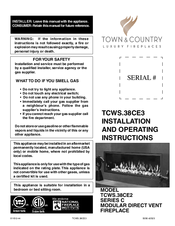 Town & Country Fireplaces TCWS.38CE3 Installation And Operating Instructions Manual