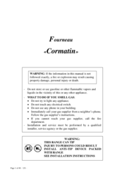 Lacanche Fourneau Cormatin Installer Manual