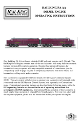 Rail King PA AA DIESEL ENGINE Operating Instructions Manual