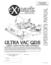 Exmark Ultra VAC QDS LAZER Z Operator's Manual