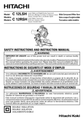 Hitachi C 12LSH Safety Instructions And Instruction Manual