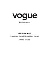 Kitchenware VGCT60 Instruction Manual / Installation Manual