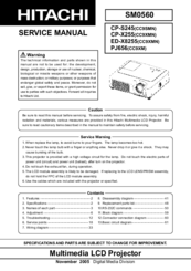 Hitachi SM0560 Service Manual