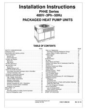 International Comfort Products PH4E Series Installation Instructions Manual