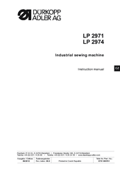 DURKOPP ADLER LP 2971 Instruction Manual