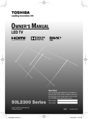 Toshiba 50L2300 series Owner's Manual