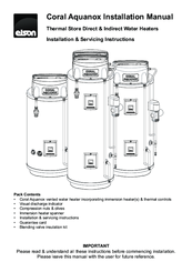 Elson Coral Aquanox Installation & Servicing Instructions Manual