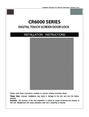 Cal-Royal Smart Plus CR6000 SERIES Installation Instructions Manual