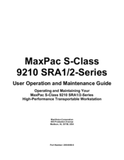 MaxVision MaxPac S-Class 9210 SRA2 series User Operation And Maintenance