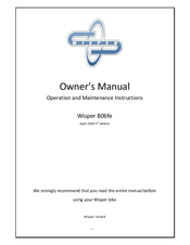 Wisper 806fe Owner's Manual
