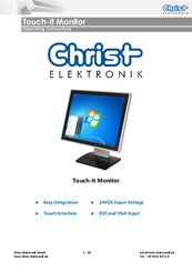 Christ Touch-it Monitor Operating Instructions Manual
