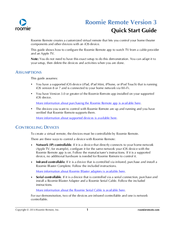 Roomie Remote Quick Start Manual