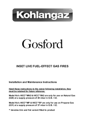 Kohlangaz Gosford Installation And Maintenance Instructions Manual