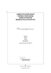 Bimar Prontoforno B720 Instruction Book