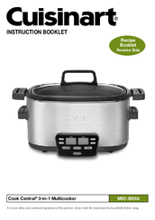 Cuisinart Cook Central MSC-600XA Instruction Booklet