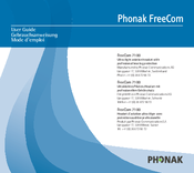 Phonak FreeCom 7100 User Manual