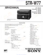 Sony STR-W77 Service Manual