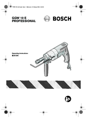 Bosch GGW 10 E PROFESSIONAL Operating Instructions Manual