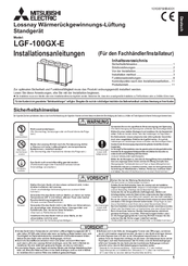 Mitsubishi Electric LGF-100GX-E Installation Instructions Manual