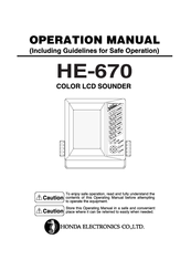 Honda HE-670 Operation Manual