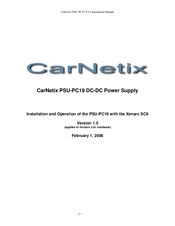 CarNetix PSU-PC19 DC Installation Manual