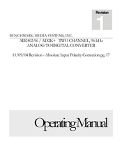 Benchmark AD2402-96 Operating Manual