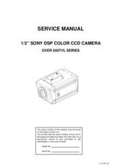 Sony OVER 650TVL SERIES Service Manual