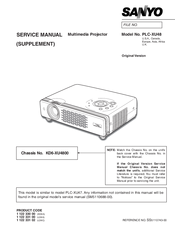 Sanyo PLC-XU48 Service Manual