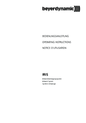 Beyerdynamic IRIS Operating Instructions Manual
