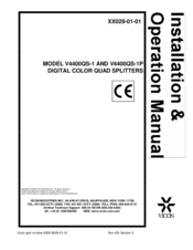 Vicon V4400QS-1 Installation & Operation Manual