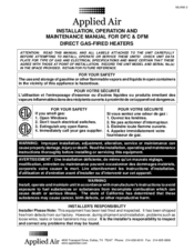 Applied Air DFC Installation, Operation And Maintanance Manual