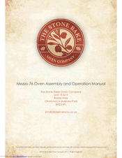 Stone Bake Mezzo 76 Kit Assembly And Operation Manual