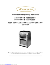 Sovereign AC60DOWC Installation And Operating Instructions Manual