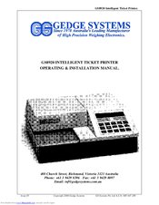 Gedge Systems GS8920 Operating & Installation Manual
