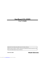 Hitachi Solutions StarBoard FX-E90W User Manual