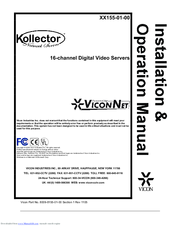 Vicon Kollector Network Server Installation And Operation Manual
