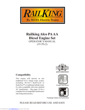 Rail King Alco PA AA Operator's Manual