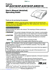 Hitachi CP-A301N User Manual