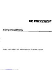 BK Precision 1667 Instruction Manual