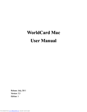 Penpower WorldCard Mac User Manual