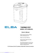 Elba ETP-C5023(GR) Owner's Manual