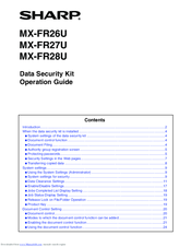 Sharp MX-FR27U Operation Manual