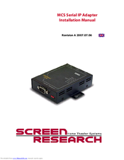 Screen Research MCS Serial IP Adapter Installation Manual
