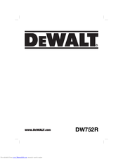 DeWalt DW752R Original Instructions Manual
